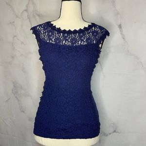 ✨2010’s Express Blue Lacy Top Size XS